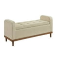 thumbnail image 1 of Lexicon Brigitte Fabric Lift Top Storage Bench in Light Brown, 1 of 7