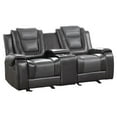 thumbnail image 1 of Lexicon Briscoe Faux Leather Double Glider Reclining Loveseat in Gray, 1 of 9