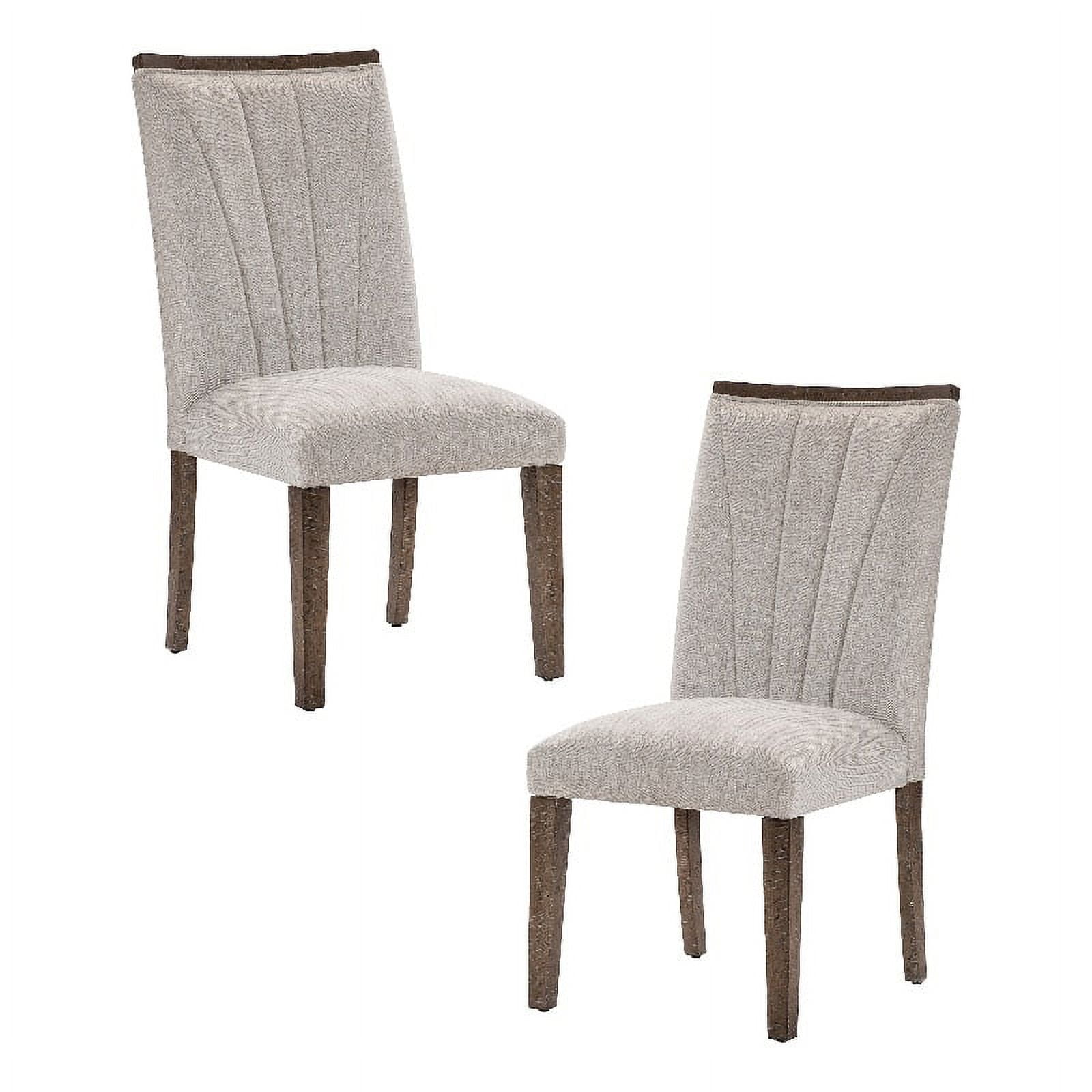 Lexicon Brookings Wood and Fabric Dining Room Chairs in Brown (Set of 2)