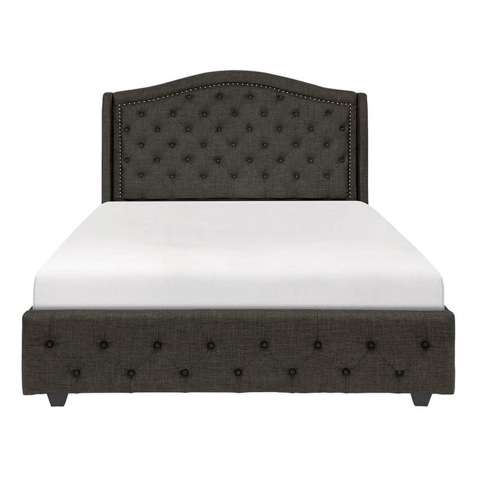 Lexicon Bryndle Fabric Queen Upholstery Wingback Bed in Chocolate