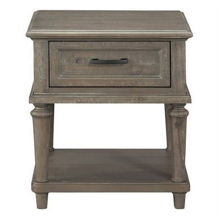 Lexicon Cardano Wood 1 Drawer End Table in Driftwood Light Brown