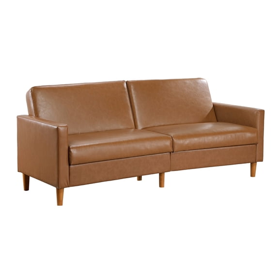 Lexicon Carlton Faux Leather Elegant Lounger in Camel