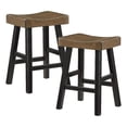 thumbnail image 1 of Lexicon Caspian Solid Wood 24" Stool in 2-Tone Finish (Black and Brown), 1 of 7