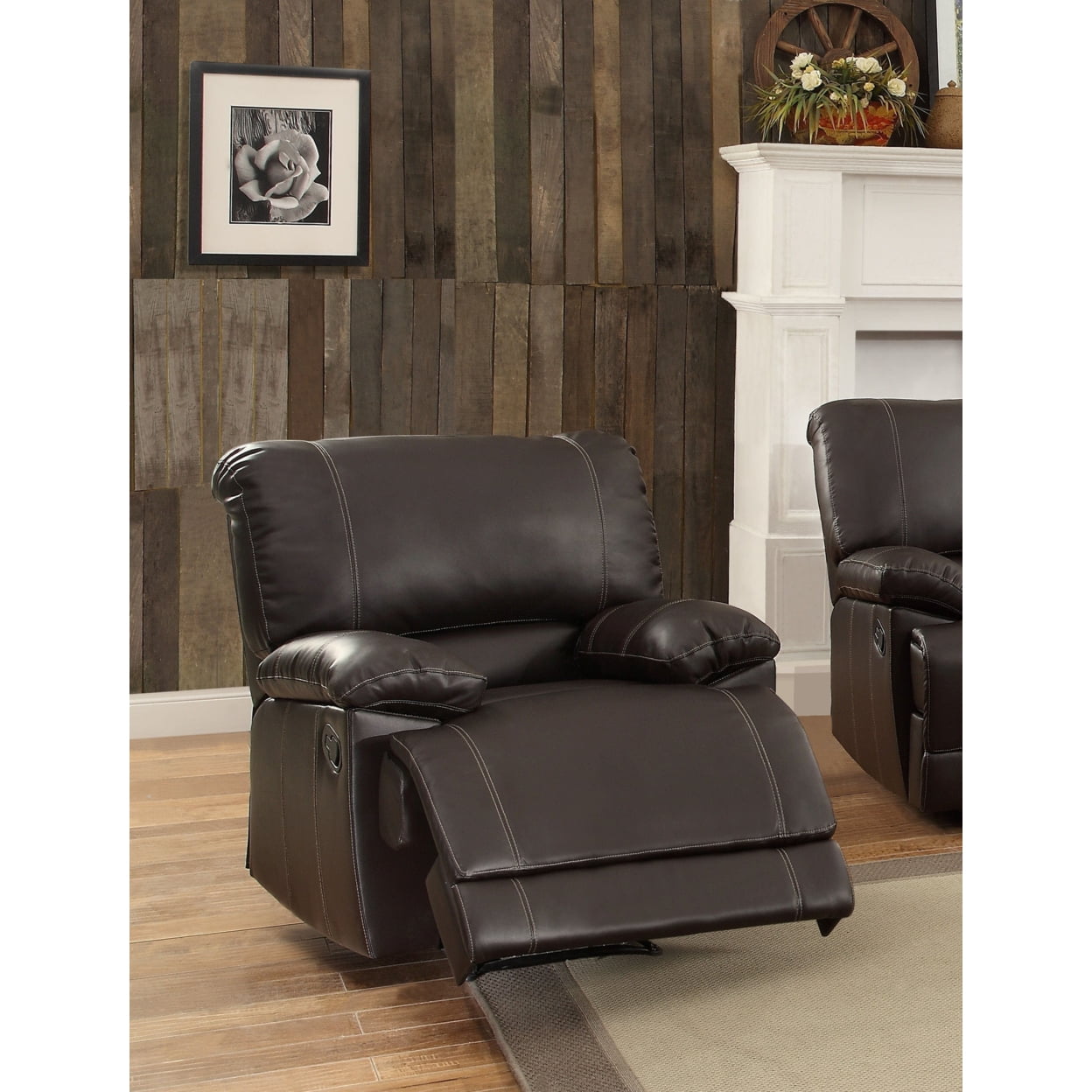 Traditional Comfort Brown Faux Leather Recliner