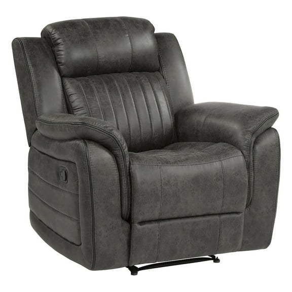 Lexicon Centeroak Microfiber Reclining Chair in Gray