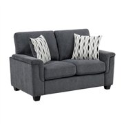 Lexicon Chelsea Chenille Love Seat in Dark Gray