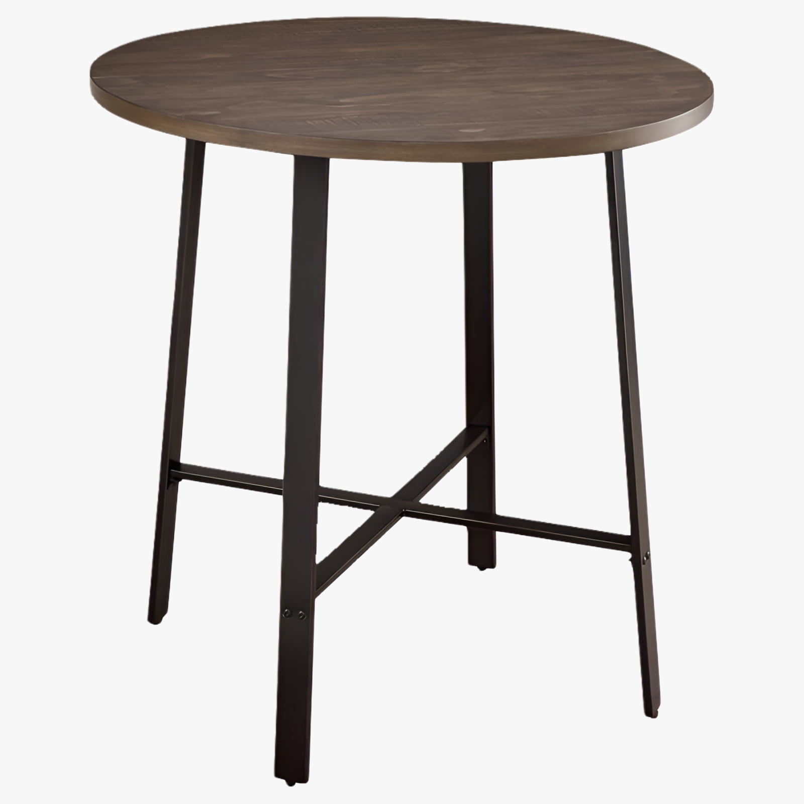 Burnished Brown and Gray 36" Round Wood Counter Height Table