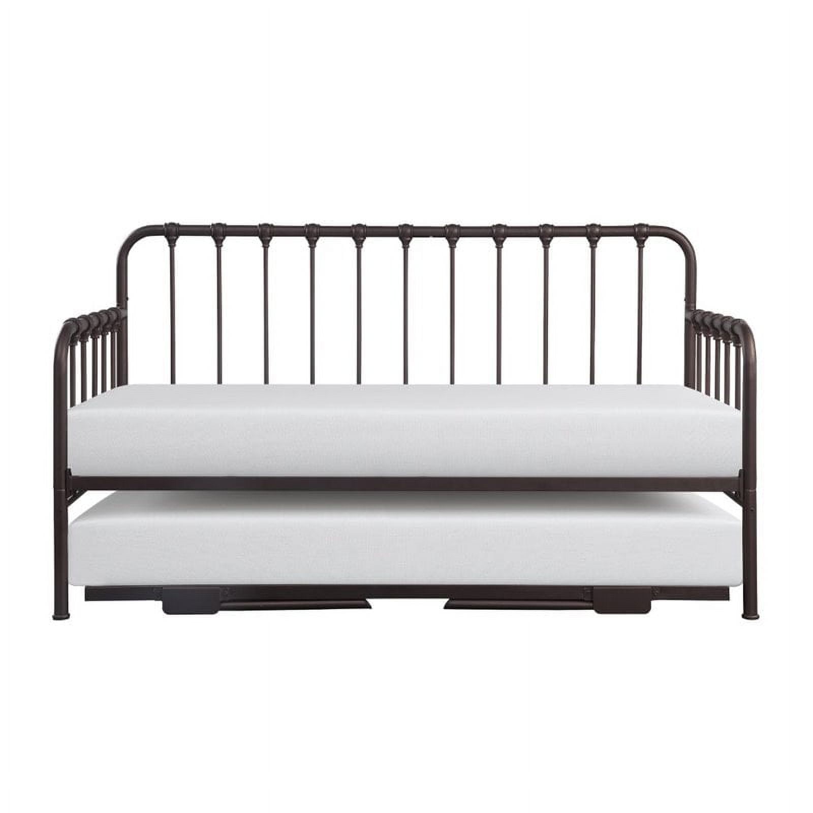 Dark Bronze Twin Metal Daybed with Trundle