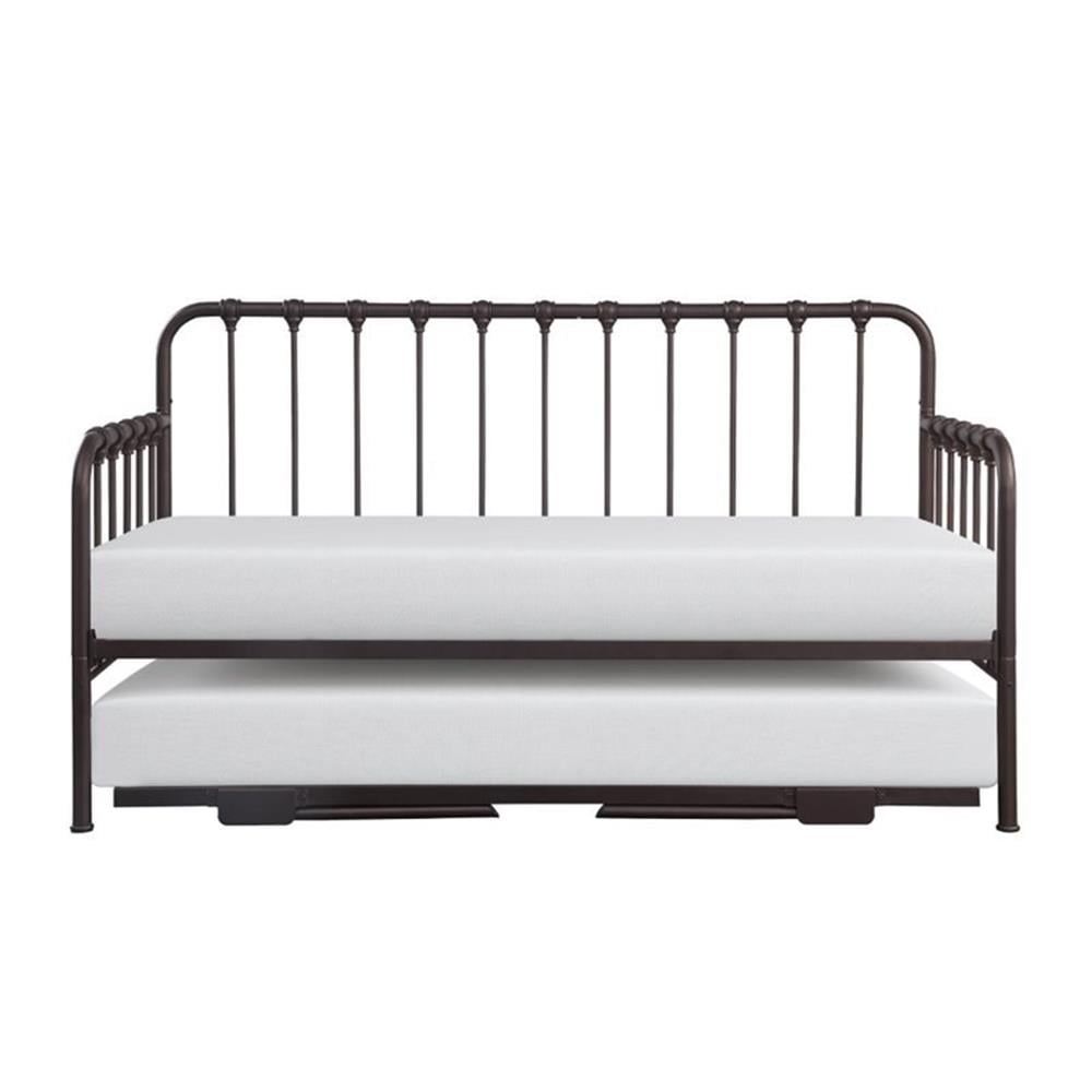 Dark Bronze Twin Metal Daybed with Trundle