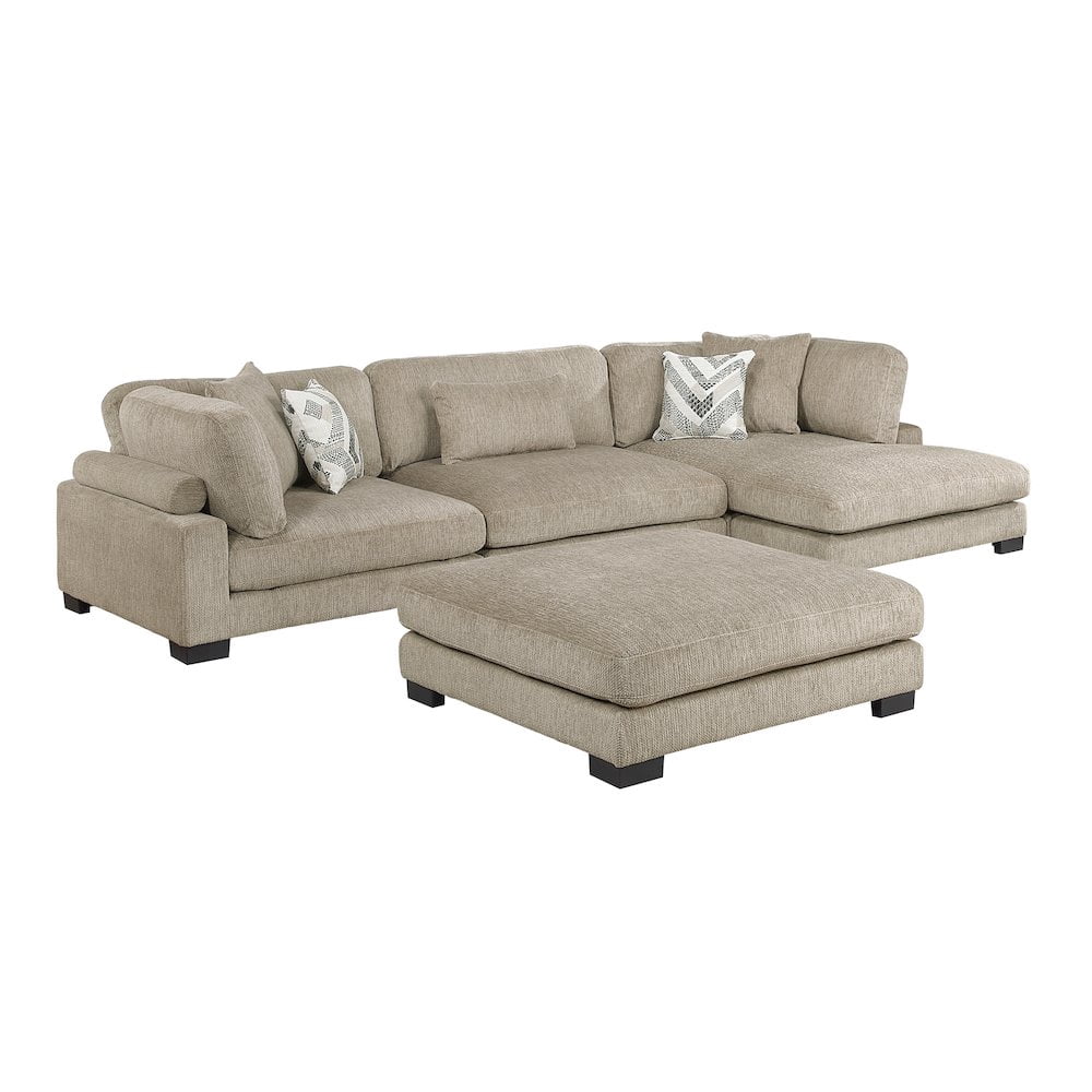 Lexicon Corydon Microfiber 4-Piece Modular Sectional in Brown - Walmart.com