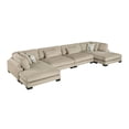 thumbnail image 1 of Lexicon Corydon Microfiber 4-Piece Modular Sectional with Chaise in Brown, 1 of 6