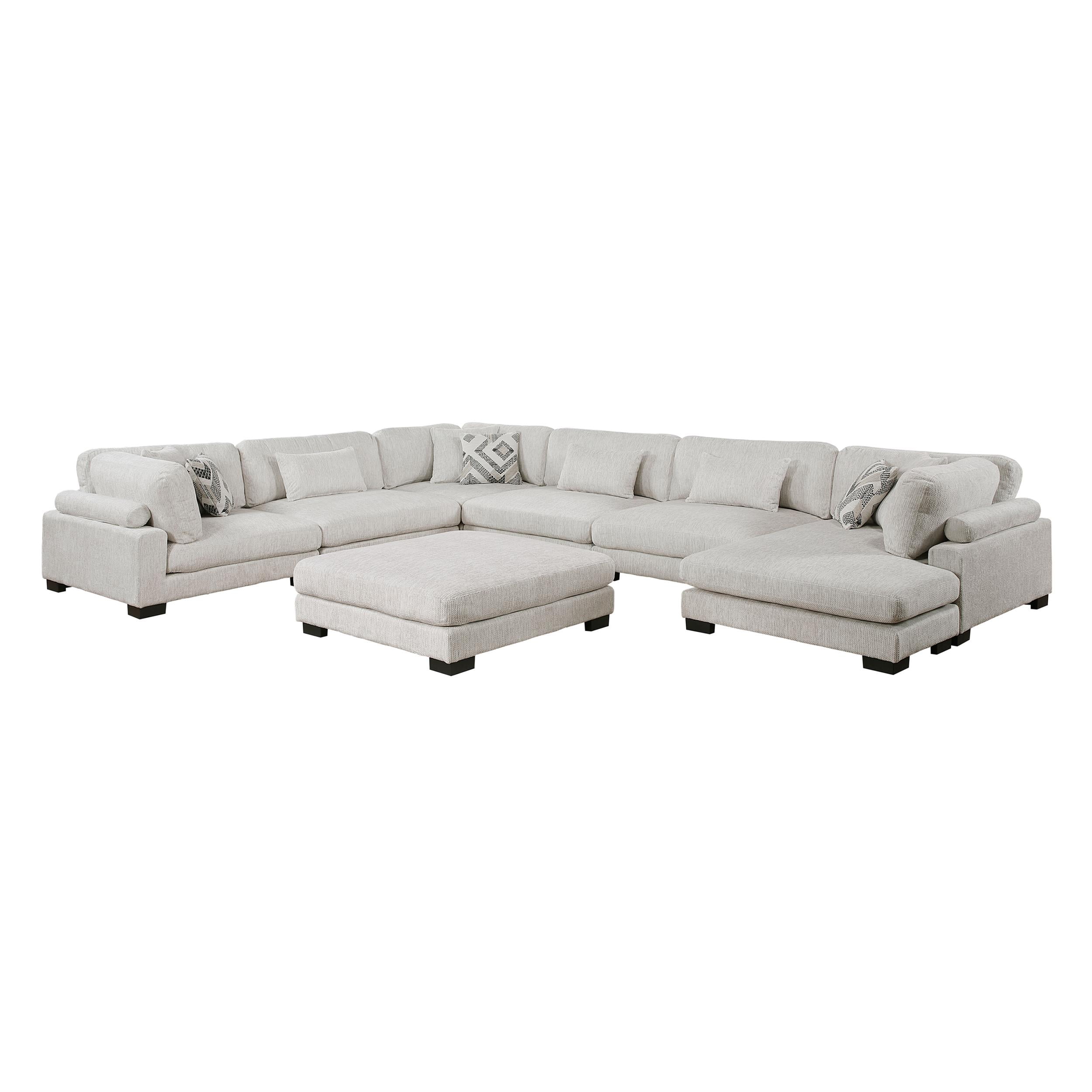 Lexicon Corydon Microfiber 7-Piece Modular Sectional with Ottoman in ...