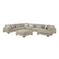 thumbnail image 1 of Lexicon Corydon Microfiber 7-Piece Modular Sectional with Ottoman in Brown, 1 of 9