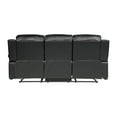 thumbnail image 1 of Lexicon Cranley Traditional Faux Leather Double Reclining Sofa in Black, 1 of 4
