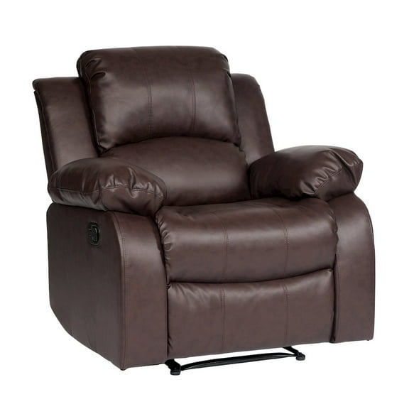 Lexicon Cranley Traditional Faux Leather Reclining Chair in Brown