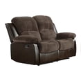 thumbnail image 1 of Lexicon Cranley Traditional Microfiber Double Reclining Loveseat in Chocolate, 1 of 8
