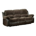 thumbnail image 1 of Lexicon Cranley Traditional Microfiber Double Reclining Sofa in Chocolate, 1 of 5