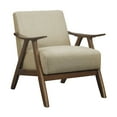 thumbnail image 1 of Lexicon Damala Collection Retro Inspired Wood Frame Accent Chair, Light Brown, 1 of 7