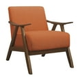 thumbnail image 1 of Lexicon Damala Collection Retro Inspired Wood Frame Accent Chair Seat, Orange, 1 of 6