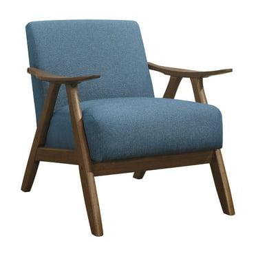 Lexicon Damala Collection Retro Inspired Wood Frame Home Accent Chair Seat, Blue