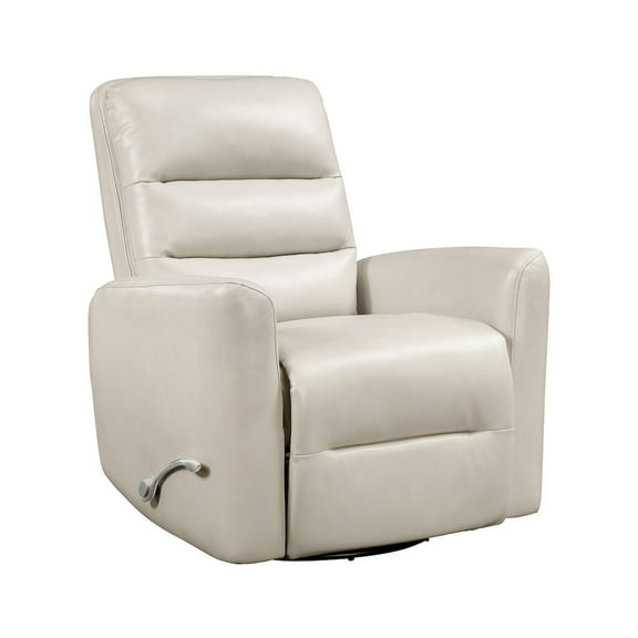 Lexicon Dimitri Faux Leather Swivel Glider Reclining Chair in Beige