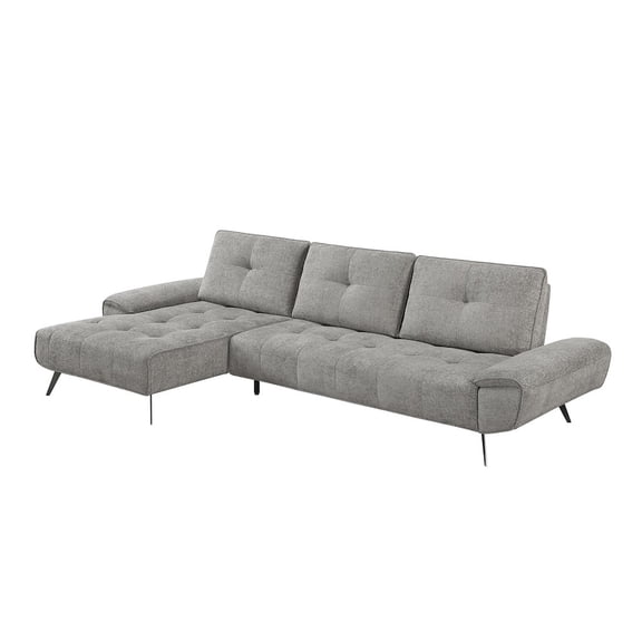 Lexicon Dominic Chenille 2-Piece Sectional with Left Chaise in Dove Gray