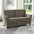 thumbnail image 1 of Lexicon Dunleith Modern Contemporary Velvet Tufted Loveseat in Brown and Walnut, 1 of 9