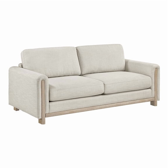 Lexicon Echo Textured Sofa with Natural Finish Solid Wood Legs in Beige