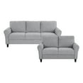 thumbnail image 1 of Lexicon Ellery Textured Fabric 2-Piece Upholstered Sofa Set in Dark Gray, 1 of 12