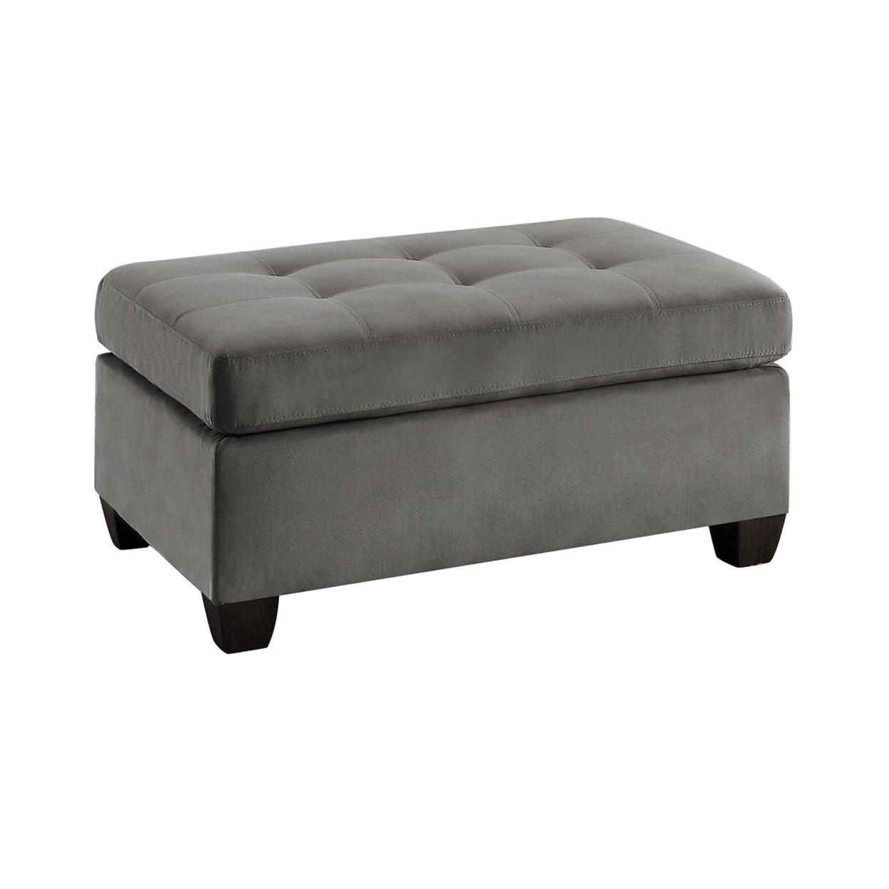 Emilio Taupe Velvet Tufted Upholstered Ottoman