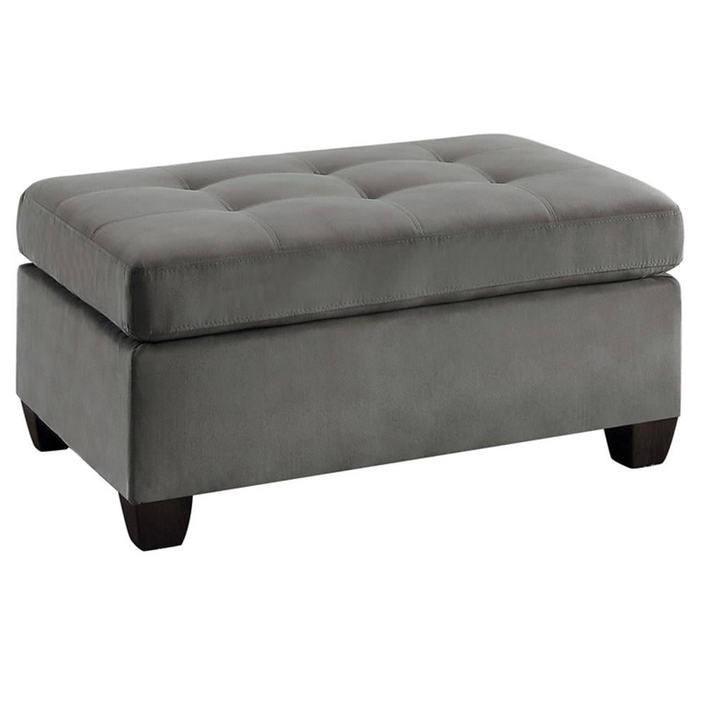 Lexicon Emilio Velvet Upholstered Ottoman in Taupe