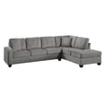 thumbnail image 1 of Lexicon Emilio Velvet Upholstered Reversible Sectional in Taupe, 1 of 9