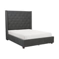 thumbnail image 1 of Lexicon Fairborn Solid Wood Queen Platform Bed with Storage Footboard in Gray, 1 of 5
