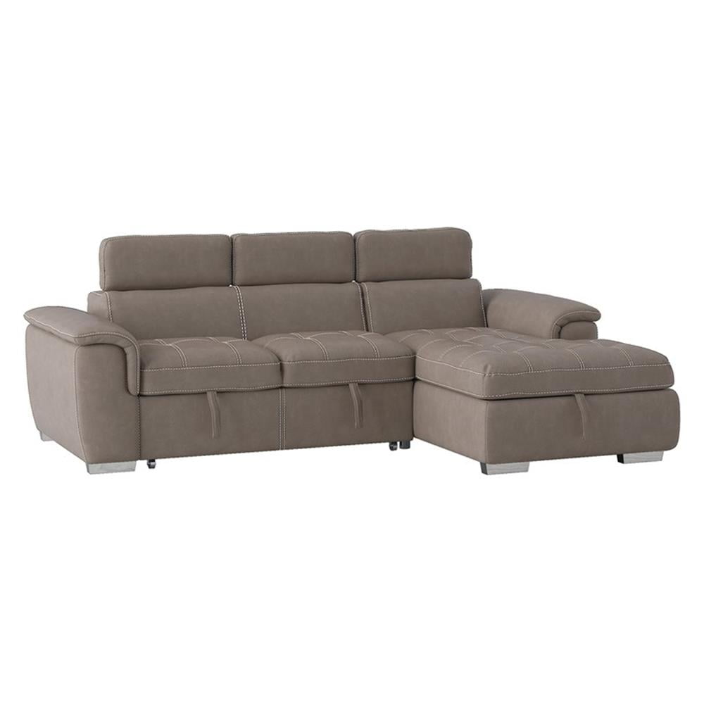 Lexicon Ferriday Microfiber Sectional Sofa with Pull Out Bed in