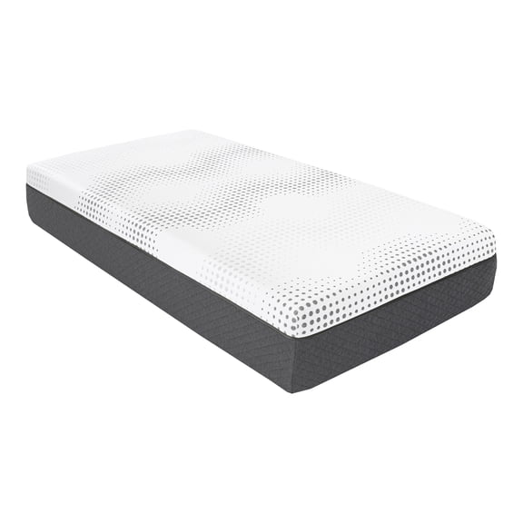 Lexicon Findlay Fabric 12" Twin Grn Tea Gel-Infused Mry Foam Hybrid Matt (White)