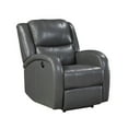 thumbnail image 1 of Lexicon Foxcroft Modern Wood & Faux Leather Power Reclining Chair in Gray, 1 of 4
