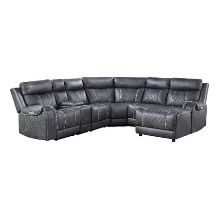Lexicon Gabriel 6-Piece Modular Power Reclining Sectional in Gray