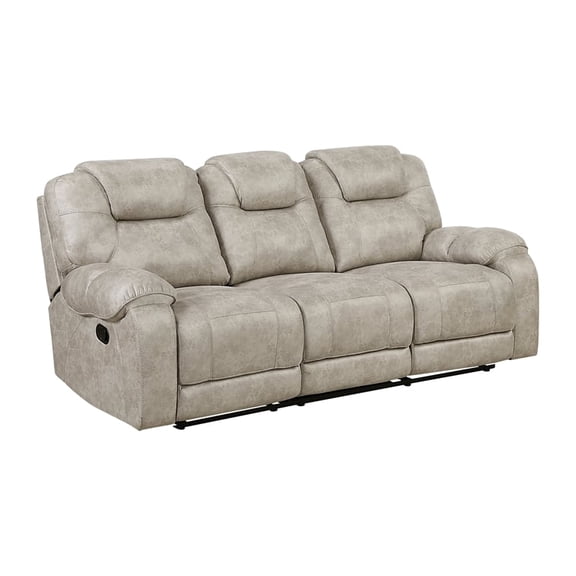 Lexicon Gainesville Microfiber Double Reclining Sofa in Pewter