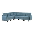 thumbnail image 1 of Lexicon Garren Textured 6-Piece Sectional with Storage in Blue, 1 of 8