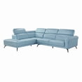 thumbnail image 1 of Lexicon Giselle Leather 2-Piece Sectional with Left Side Chaise in Blue, 1 of 16