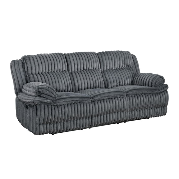 Lexicon Goodland Corduroy Double Reclining Sofa in Dark gray