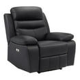 thumbnail image 1 of Lexicon Hancock Leather Power Reclining Chair in Black, 1 of 8