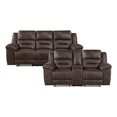 thumbnail image 1 of Lexicon Hazen Microfiber 2pc Set Sofa+ Loveseat in Dark brown, 1 of 14
