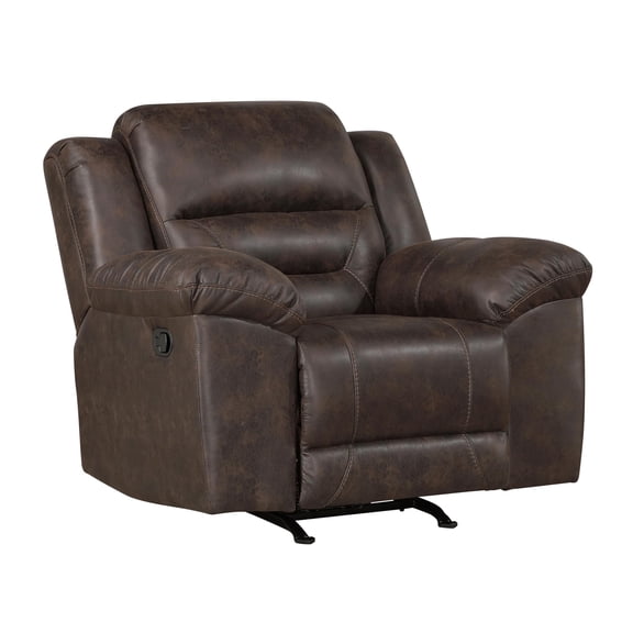 Lexicon Hazen Microfiber Rocker Reclining Chair in Dark brown