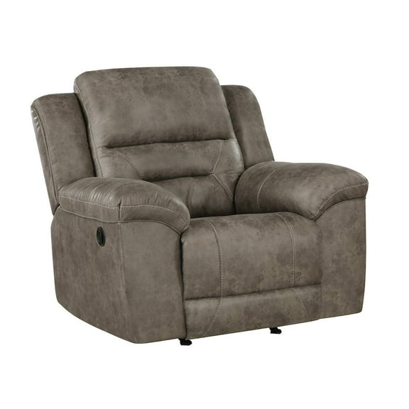 Lexicon Hazen Polished Microfiber Upholstered Rocker Reclining Chair in Brown