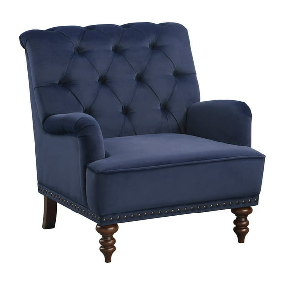 Lexicon Holland Park Fabric Upholstered Accent Chair in Blue Color