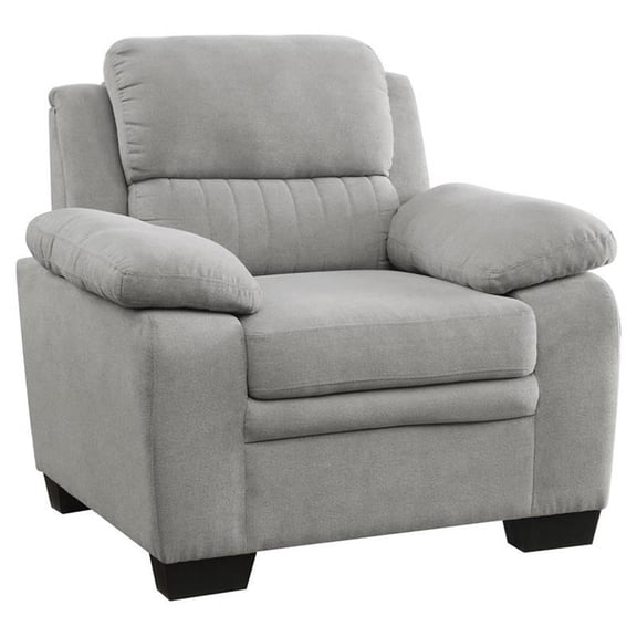 Lexicon Holleman 37" Polyester Fabric Chair with Exposed Legs in Light Gray