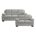 thumbnail image 1 of Lexicon Holleman Textured Fabric 2-Piece Upholstered Sofa Set in Light Gray, 1 of 12
