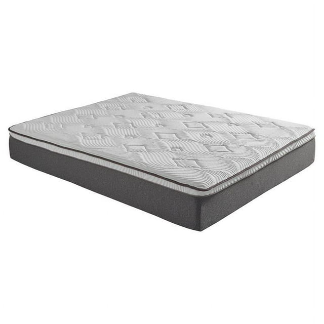 Lexicon Homelegance Bedding 12" Fabric CK Gel Memory Mattress in White