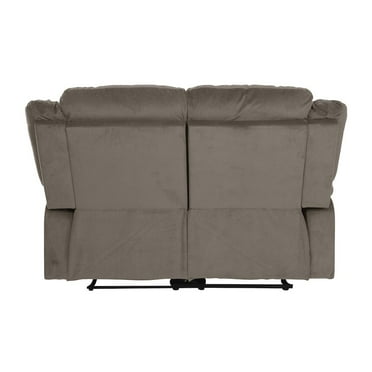 Lexicon Jarita Microfiber Fabric Double Reclining Loveseat in Chocolate
